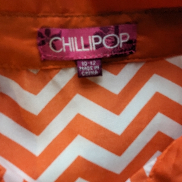 Baby Girl's Dress. Size 10-12months. Orange and White. Chillipop - Picture 3 of 6
